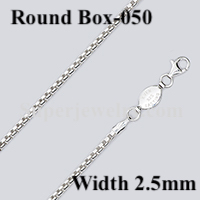 Sterling Silver Round Box Chain 050